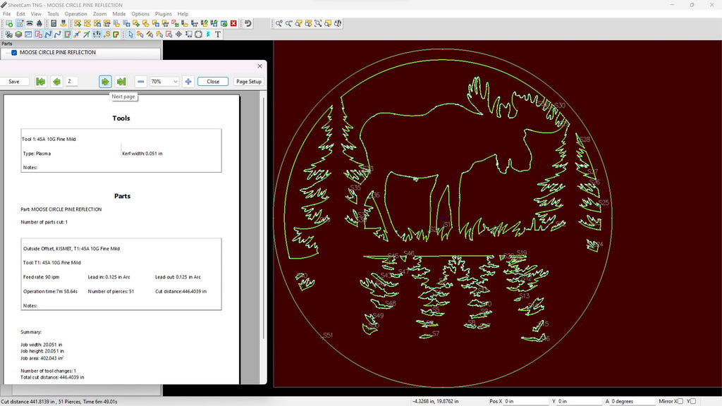 Round Moose Pines Sign vector paths in design software (photo 5)