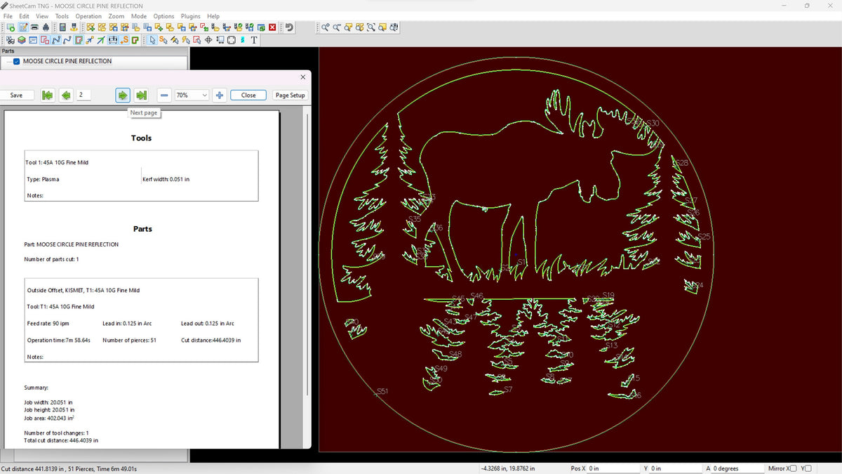 Round Moose Pines Sign vector paths in design software (photo 5)