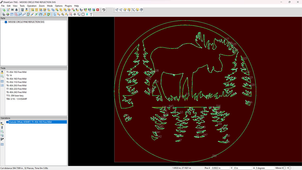 Round Moose Pines Sign vector paths in design software (photo 8)