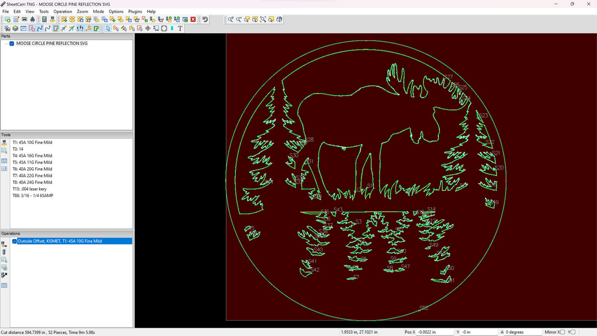 Round Moose Pines Sign vector paths in design software (photo 8)