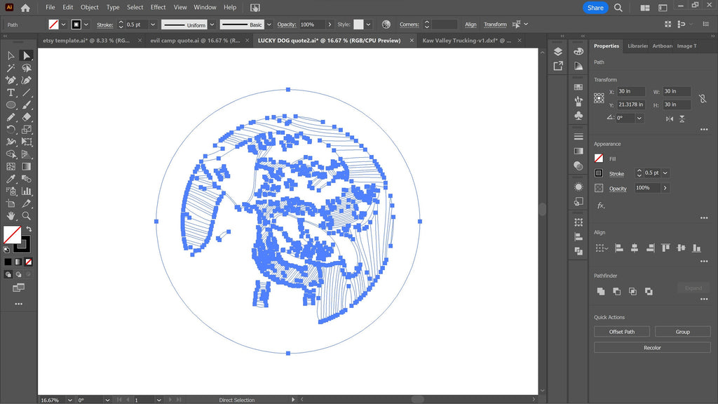 Labrador Retriever Sign vector paths in design software (photo 6)