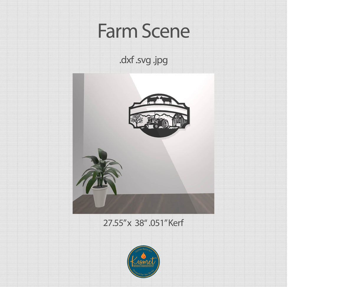 Cows Tractor Barn Farm Name Sign DXF/SVG design preview with file details (photo 2)
