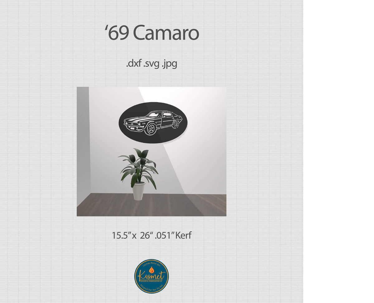 1969 Camaro SS Oval Sign DXF/SVG design preview with file details (photo 4)