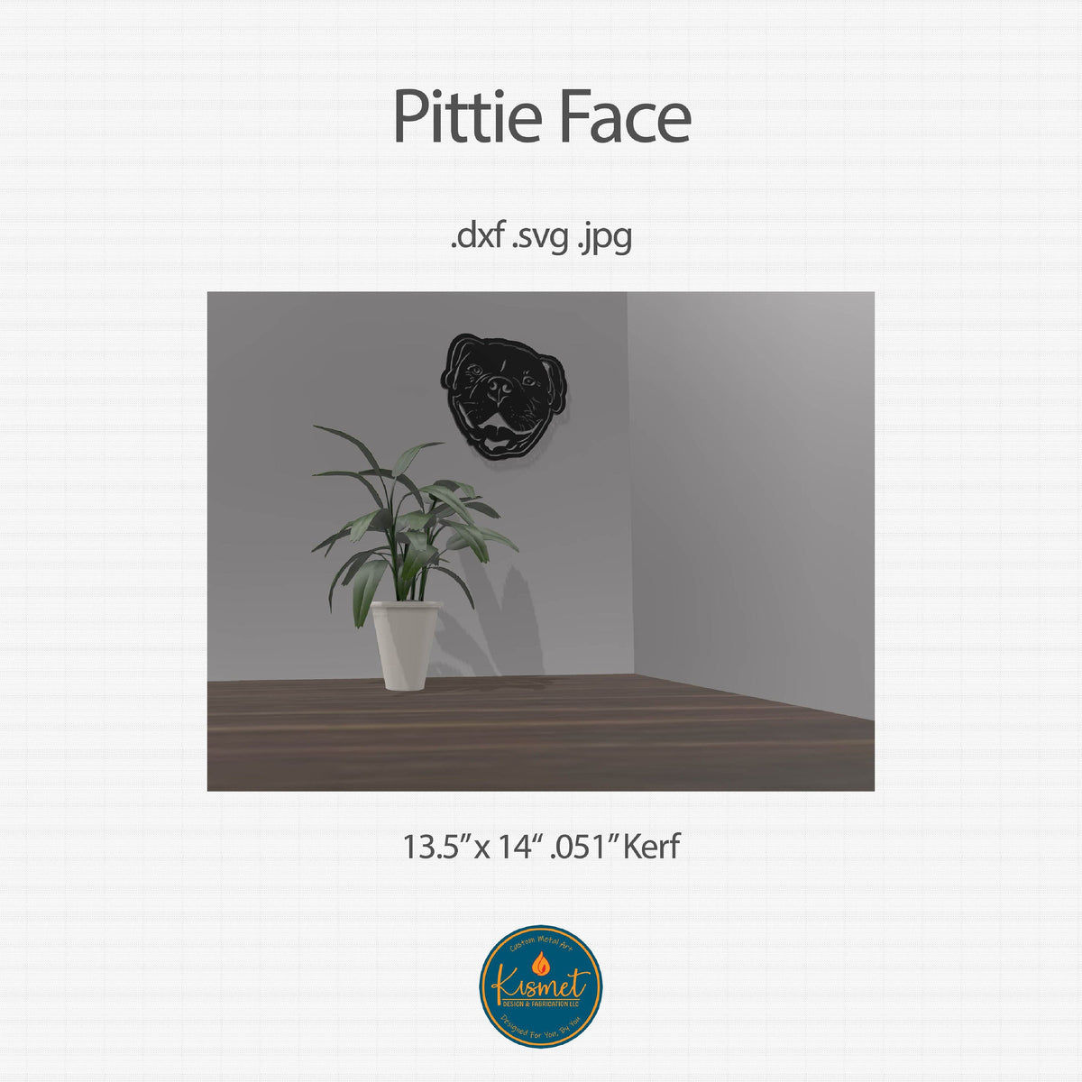 Pitbull Dog Sign DXF/SVG design preview with file details (photo 3)