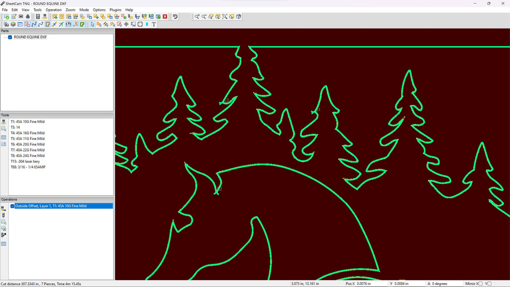 Horse and Pine Forest Round Sign vector paths in design software (photo 6)