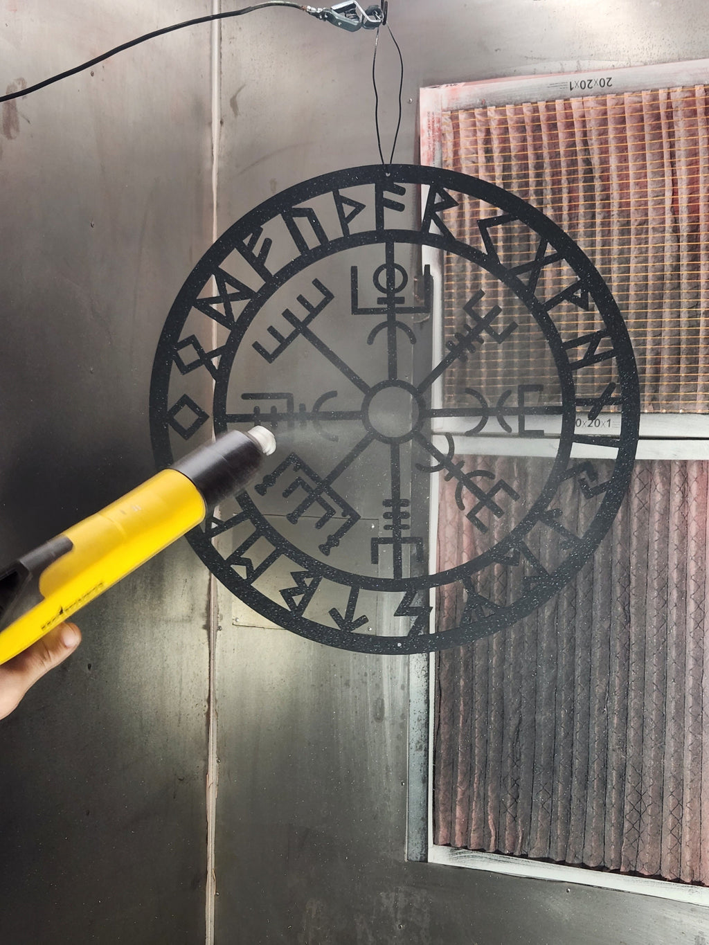 Vegvisir Compass Rune Sign finished metal example (photo 6)