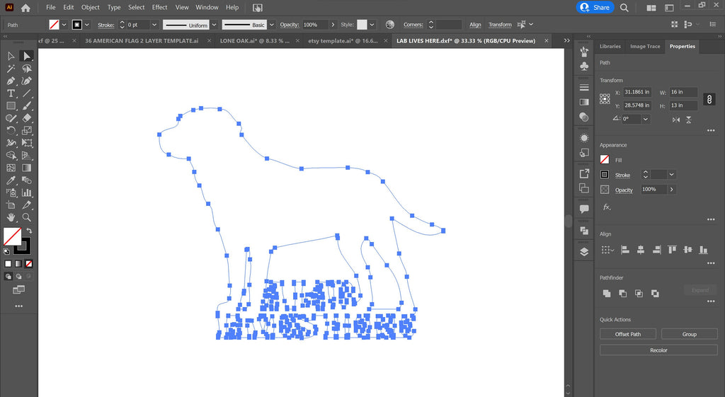 A Lab Lives Here Labrador Sign vector paths in design software (photo 6)