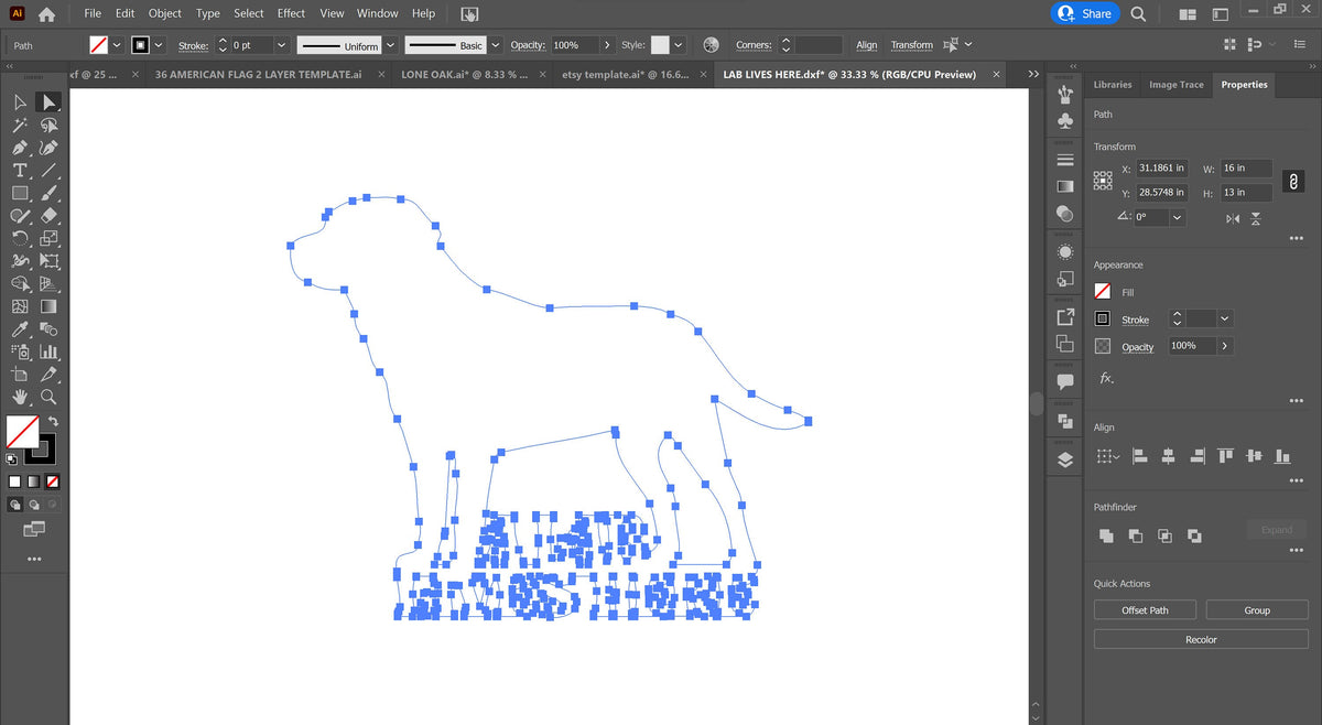 A Lab Lives Here Labrador Sign vector paths in design software (photo 6)