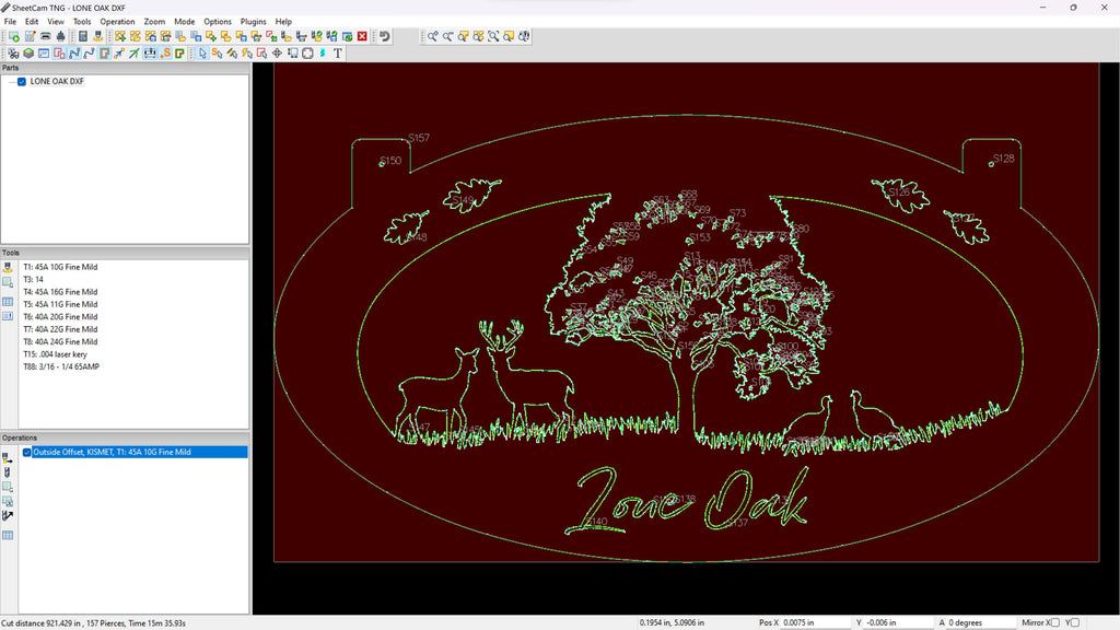 Oak Tree Deer Turkey Farm Sign vector paths in design software (photo 8)
