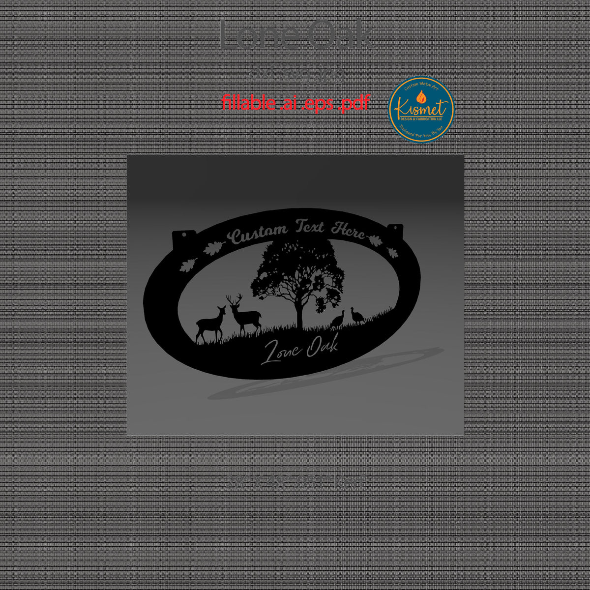 Oak Tree Deer Turkey Farm Sign wall display mockup