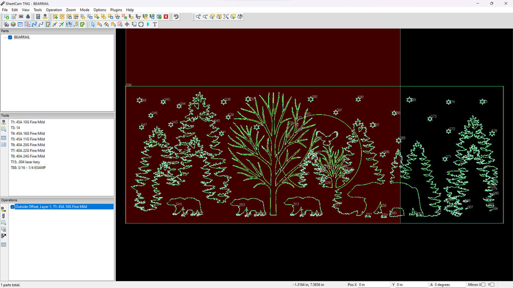 Bear Railing Panel vector paths in design software