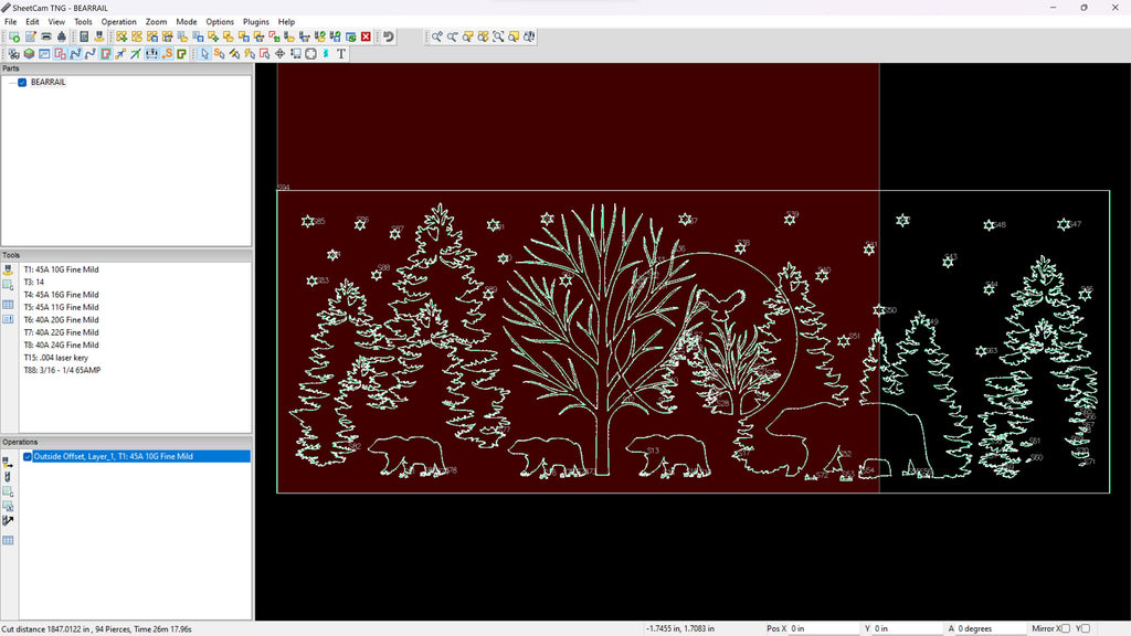 Bear Railing Panel vector paths in design software (photo 9)