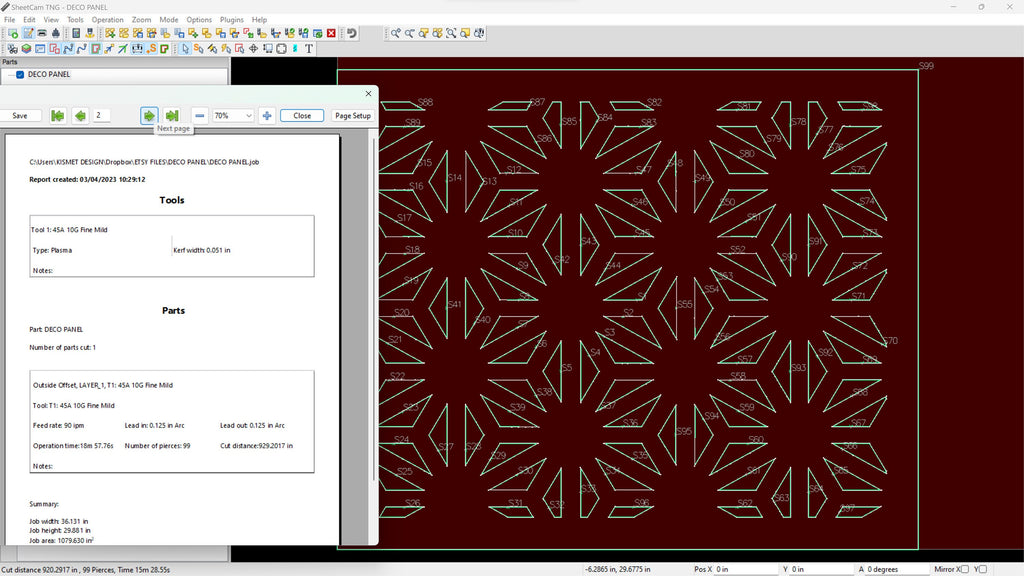 Geometric Deco Railing Panel vector paths in design software (photo 5)