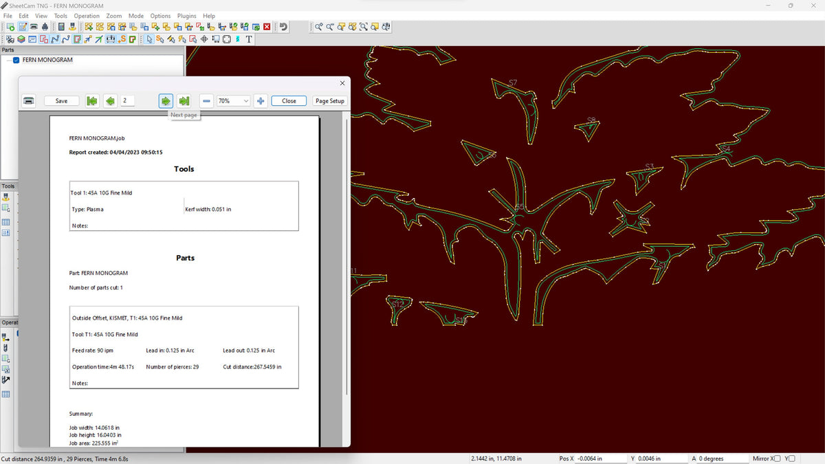 Fern Monogram Sign vector paths in design software (photo 7)