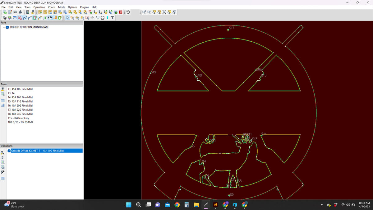 Deer Hunting Crossed Rifles Name Sign vector paths in design software (photo 7)