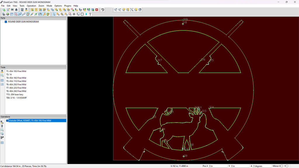 Deer Hunting Crossed Rifles Name Sign vector paths in design software (photo 8)