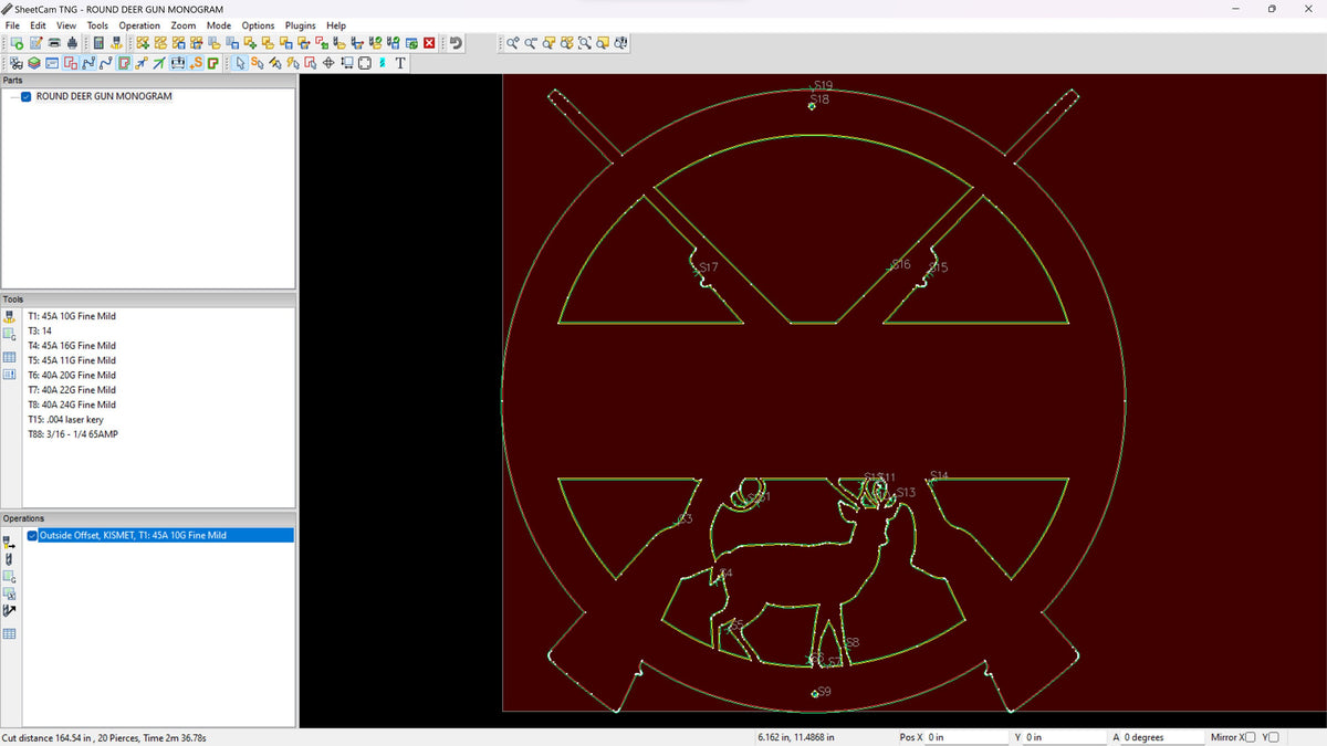 Deer Hunting Crossed Rifles Name Sign vector paths in design software (photo 8)