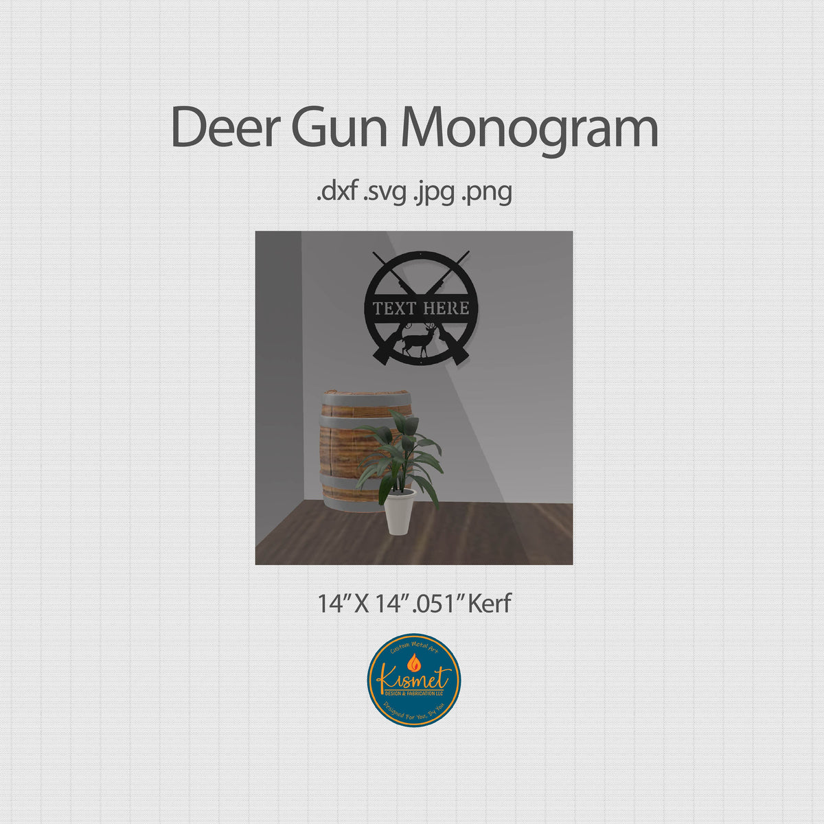 Deer Hunting Crossed Rifles Name Sign DXF/SVG design preview with file details (photo 3)
