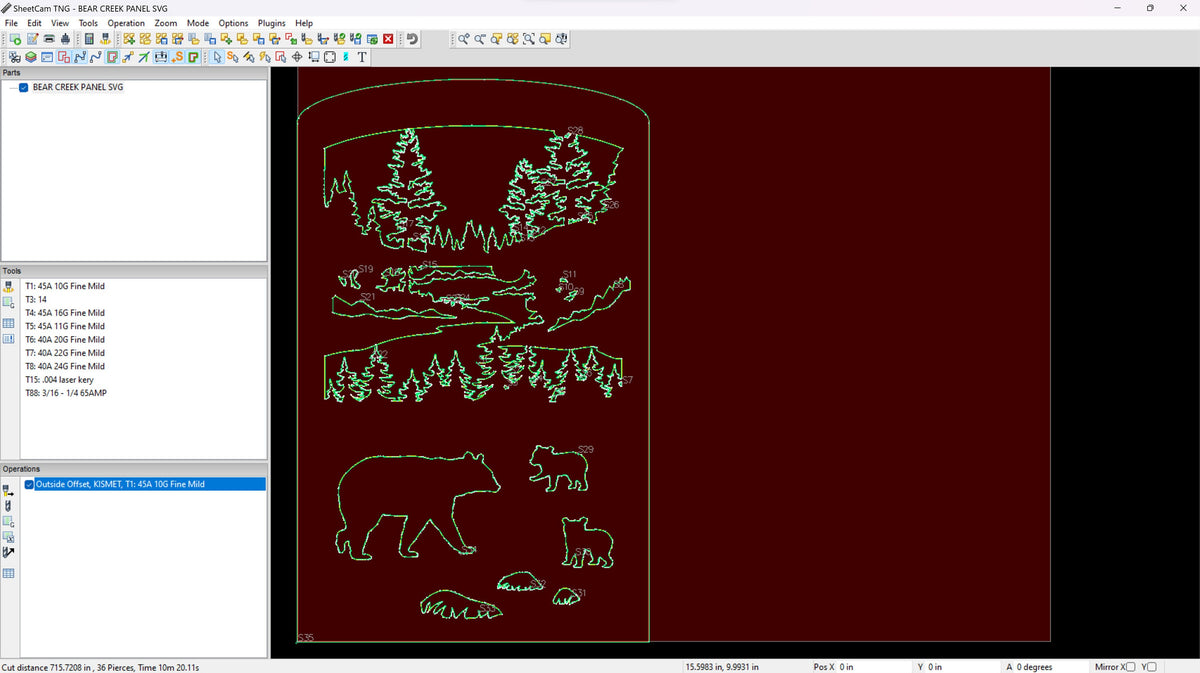 Bear Creek Wildlife Panel vector paths in design software (photo 6)