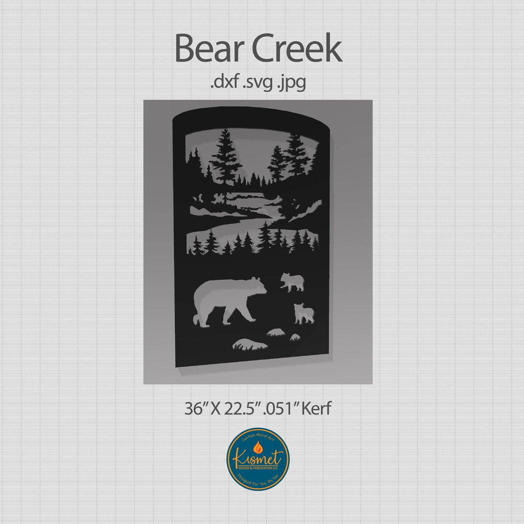 Bear Creek Wildlife Panel DXF/SVG design preview with file details (photo 2)