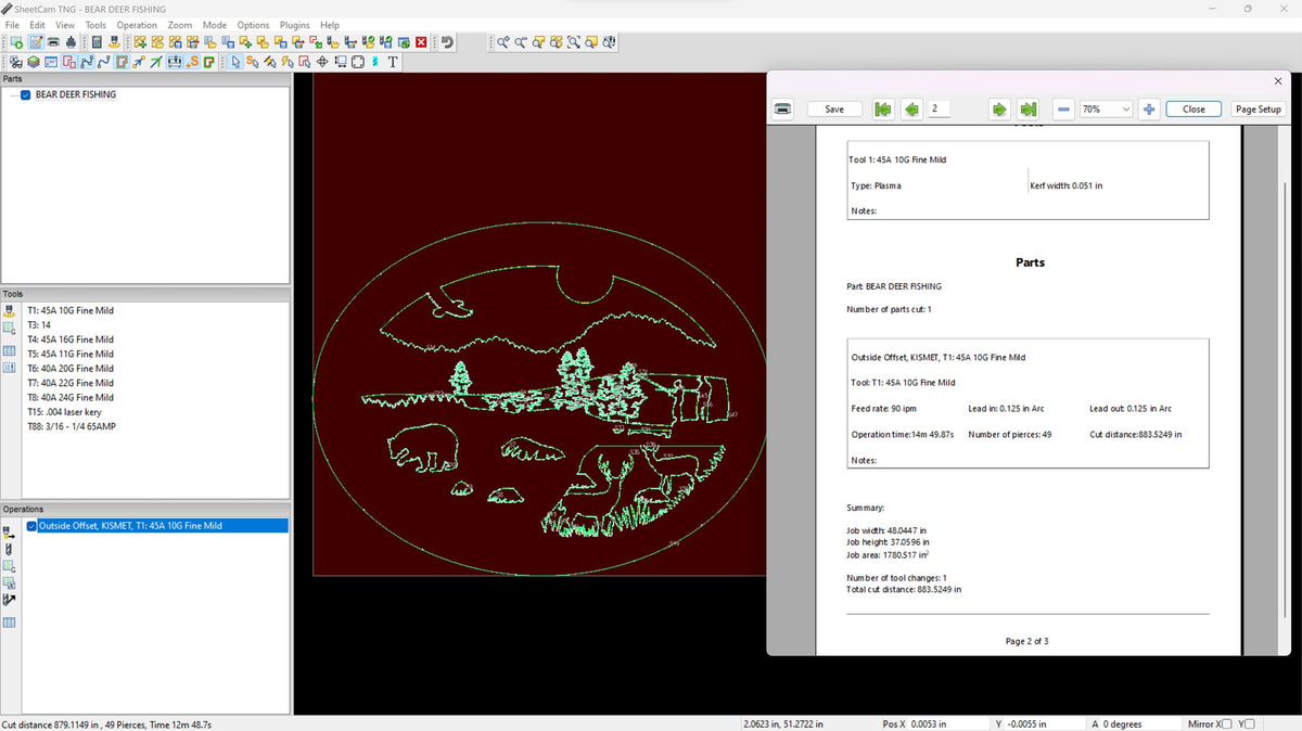Bear Deer Fishing Wildlife Oval vector paths in design software (photo 5)