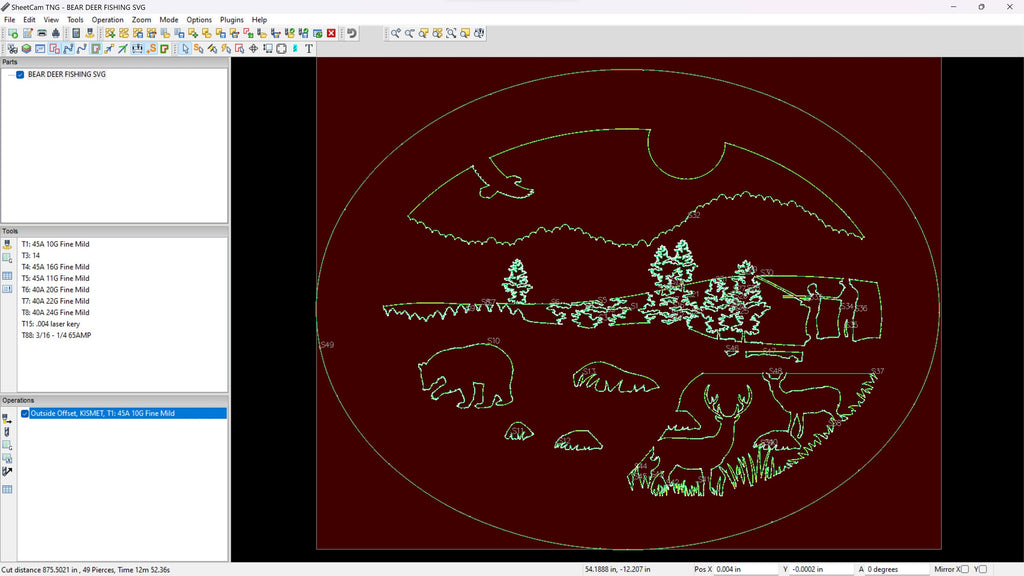 Bear Deer Fishing Wildlife Oval vector paths in design software (photo 6)