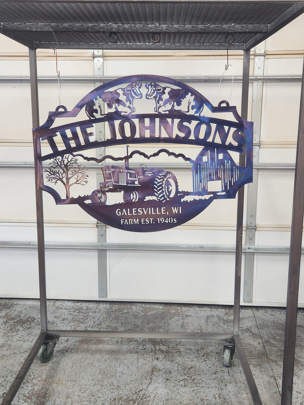 Farm Name Signs, Set of 4 finished metal example (photo 4)