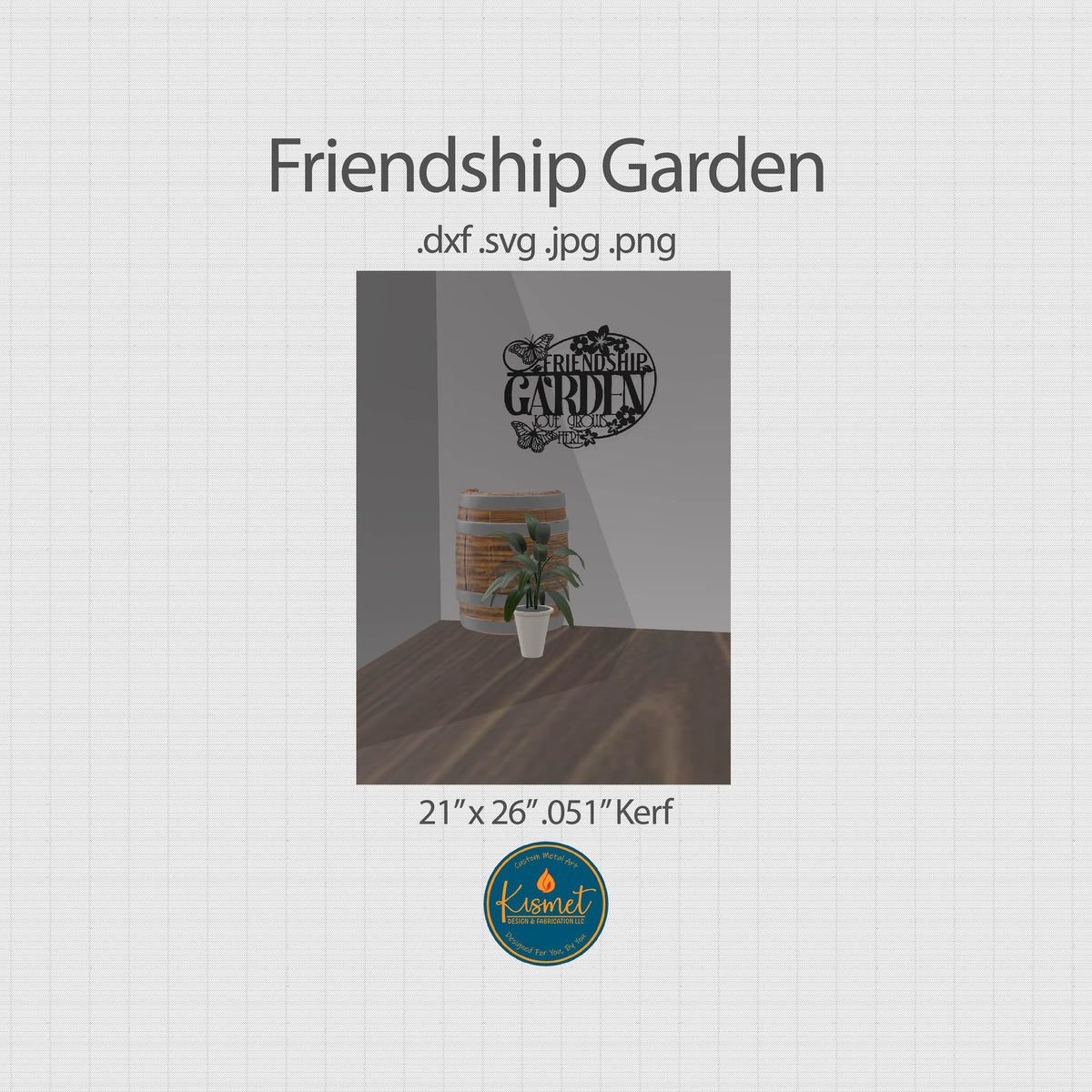Love Grows Here Garden Sign DXF/SVG design preview with file details (photo 3)