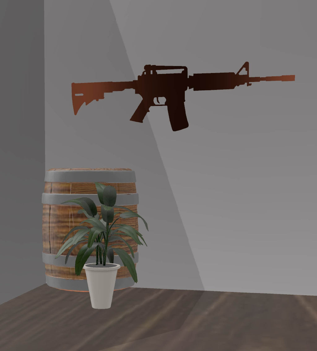 Simple AR Rifle Silhouette wall display mockup