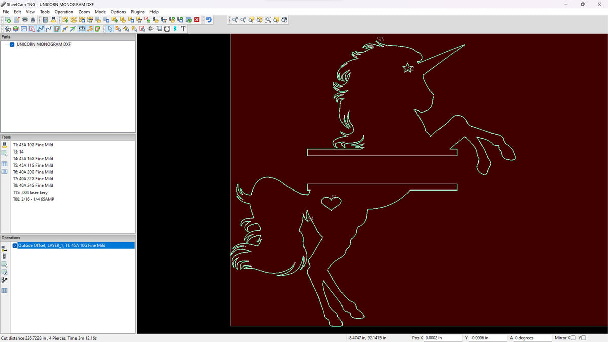 Unicorn Name Monogram vector paths in design software (photo 3)