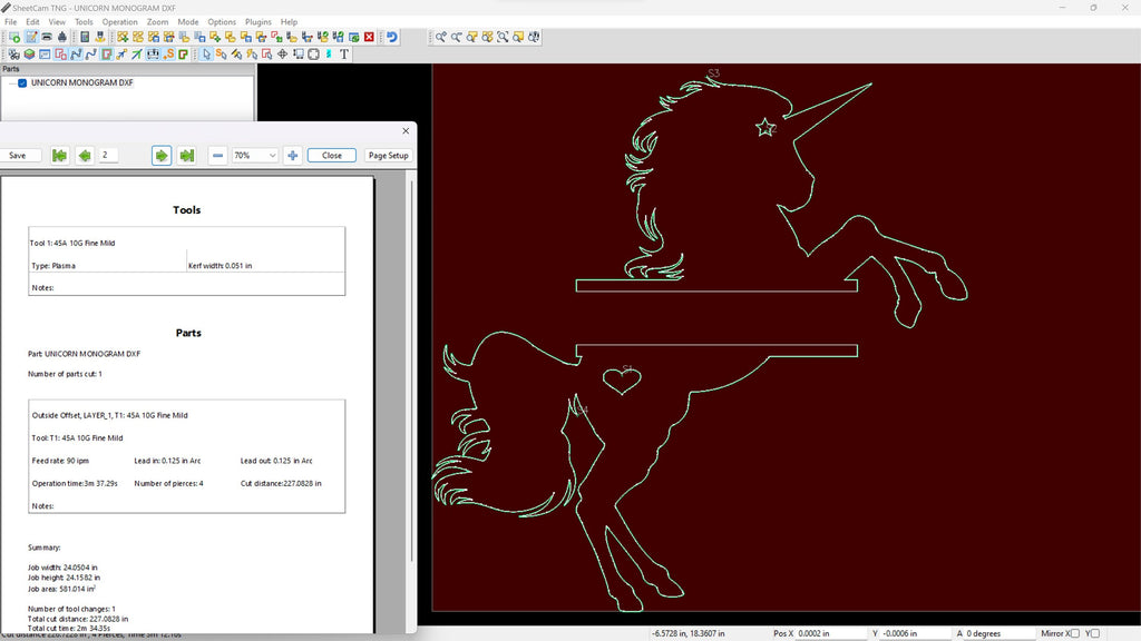 Unicorn Name Monogram vector paths in design software