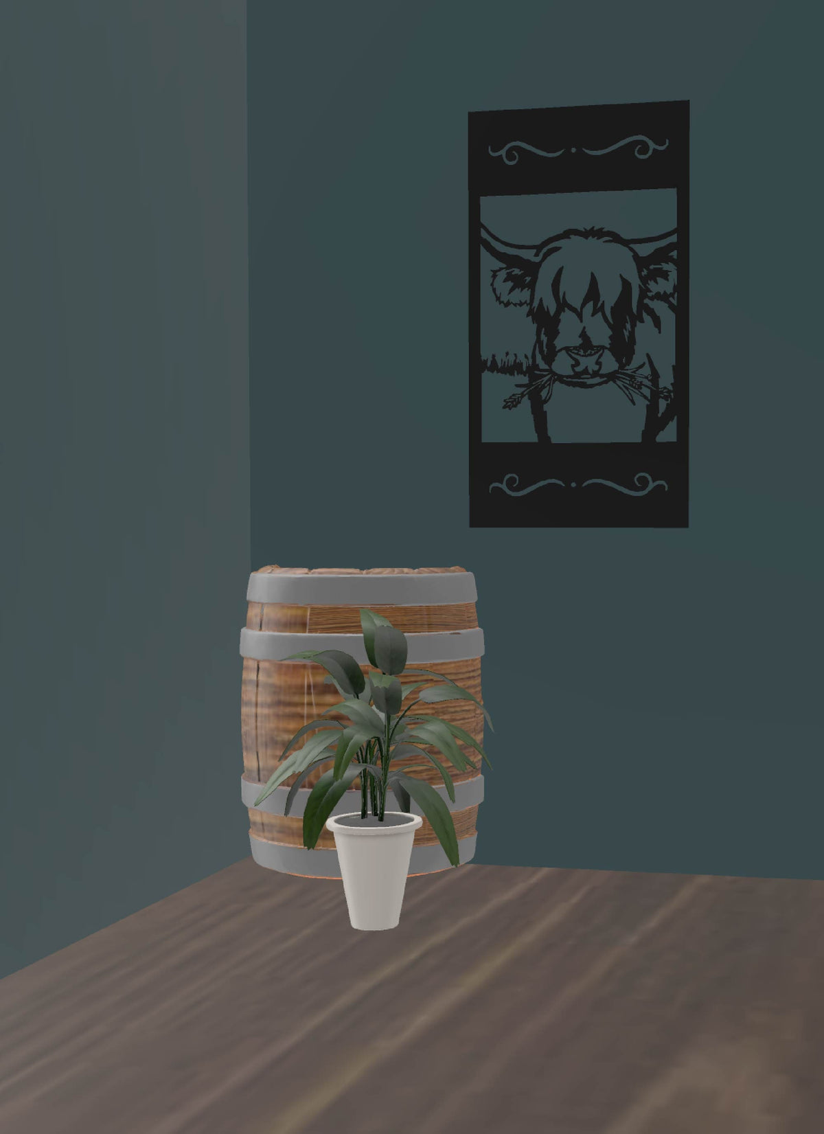 Highland Cow Panel wall display mockup (photo 10)