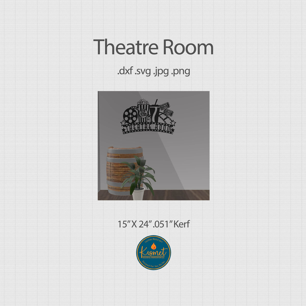 Theatre Room Sign, THEATRE Spelling DXF/SVG design preview with file details (photo 3)