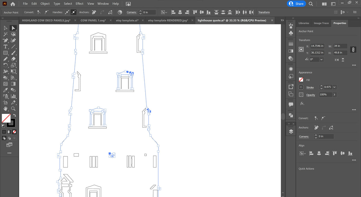 Lighthouse Sign vector paths in design software (photo 5)