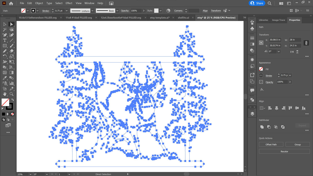 Jumping Buck Pine Forest Sign vector paths in design software (photo 8)