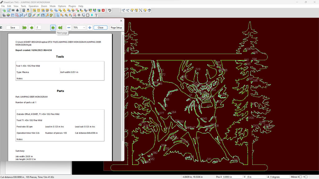 Jumping Buck Pine Forest Sign vector paths in design software (photo 5)