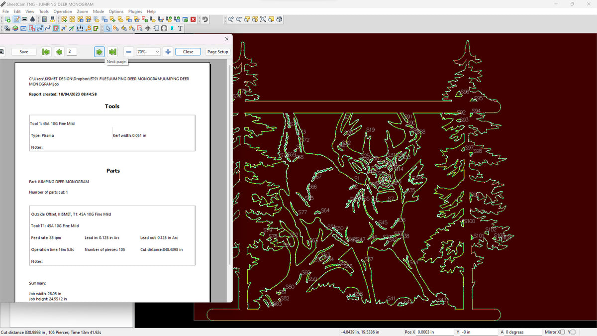 Jumping Buck Pine Forest Sign vector paths in design software (photo 5)