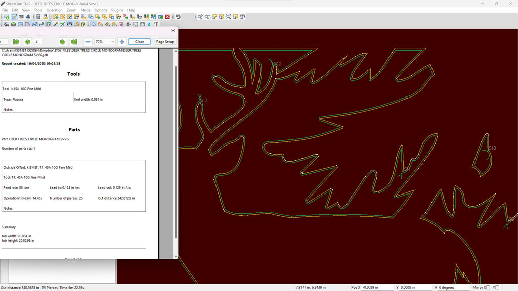 Personalized Deer Family Name Monogram vector paths in design software (photo 5)