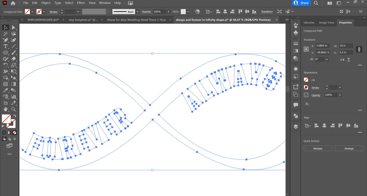Forever & Always Infinity Sign vector paths in design software (photo 4)