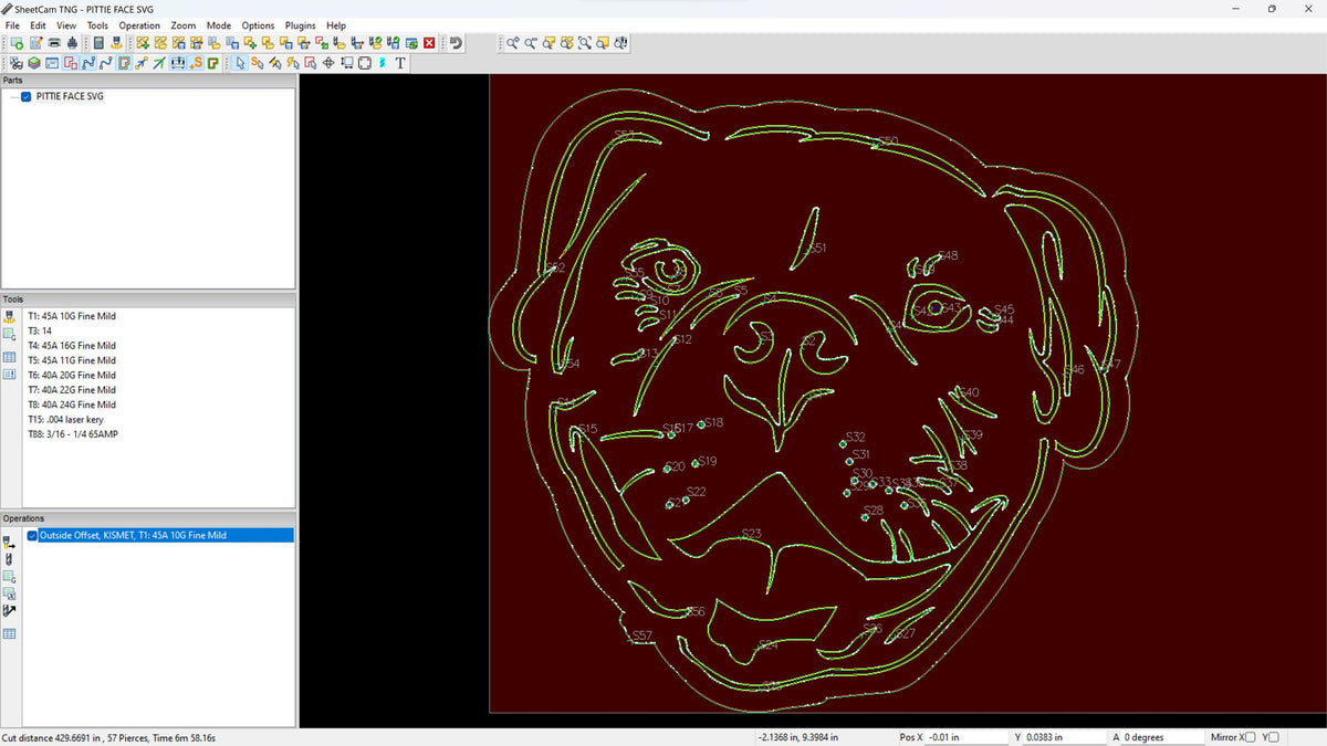 Pitbull Dog Sign vector paths in design software (photo 6)