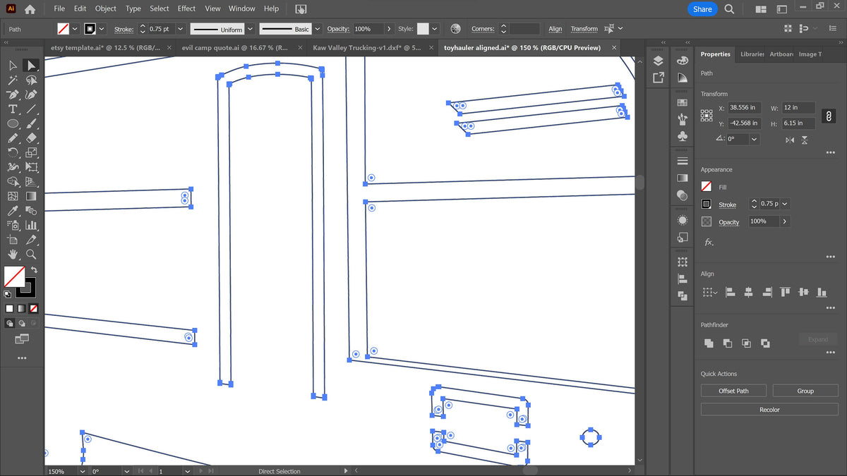 Toy Hauler Camper Sign vector paths in design software (photo 5)