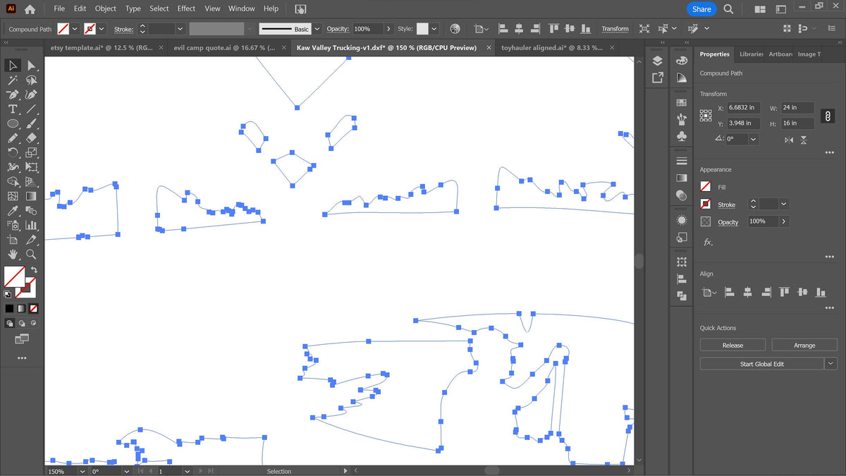 Scenic Canoe Pine Lake Sign vector paths in design software (photo 4)