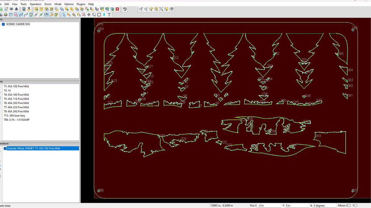 Scenic Canoe Pine Lake Sign vector paths in design software (photo 6)