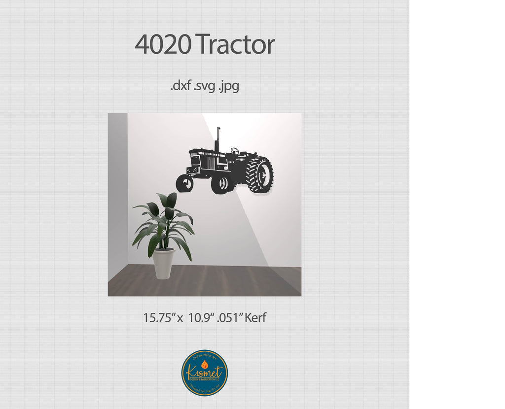 4020 Tractor Silhouette DXF/SVG design preview with file details (photo 2)