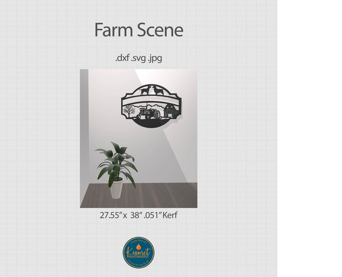 Dogs Tractor Barn Farm Name Sign DXF/SVG design preview with file details (photo 3)