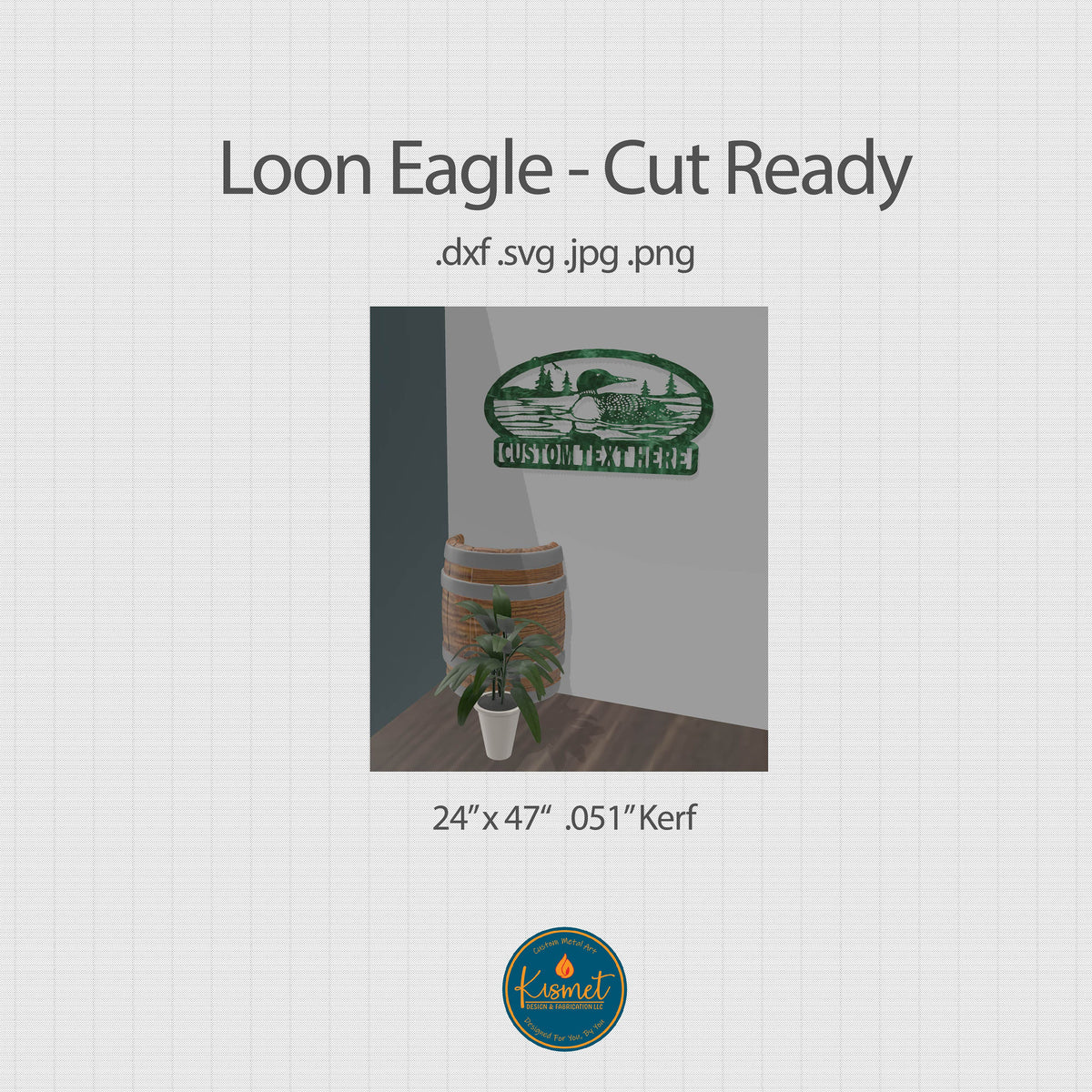 Common Loon Custom Name Lake Sign DXF/SVG design preview with file details (photo 6)