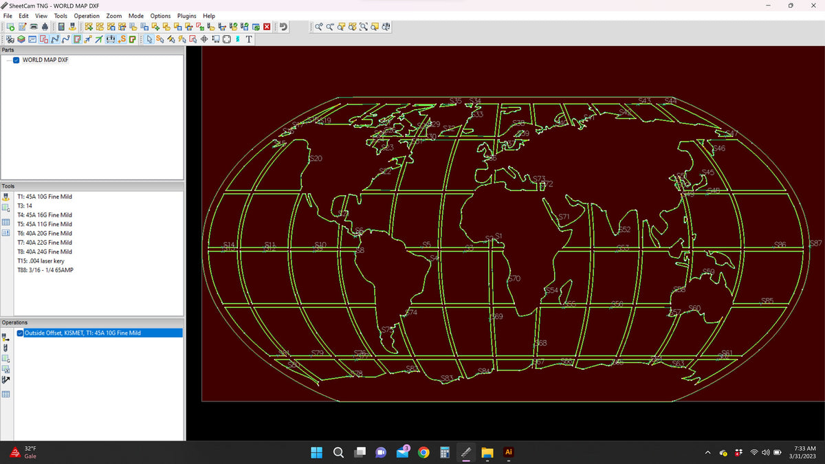 World Map Globe Wall Art vector paths in design software (photo 7)