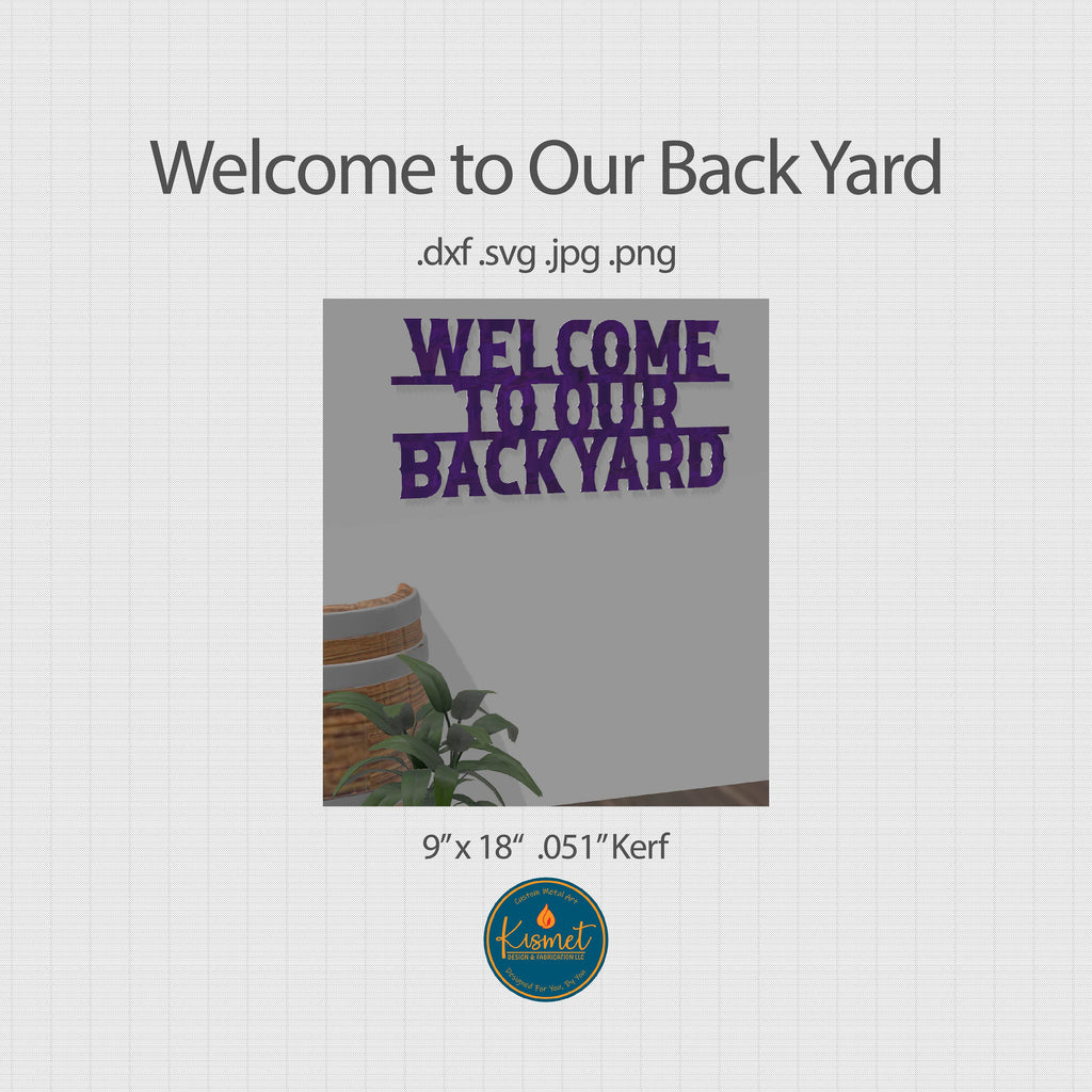 Welcome to Our Backyard Sign, Western Letters DXF/SVG design preview with file details (photo 7)