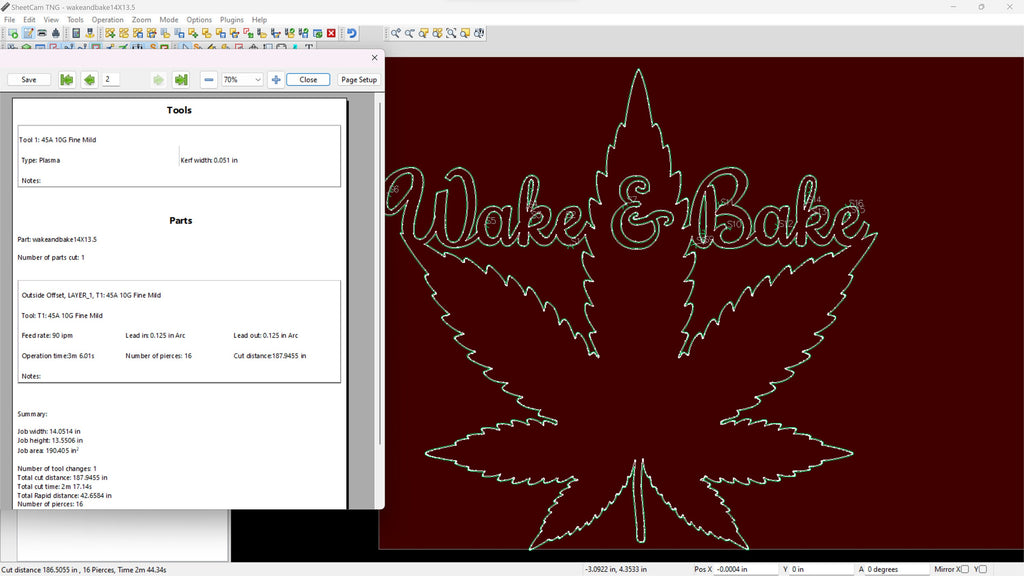 Wake & Bake Cannabis Leaf vector paths in design software (photo 5)