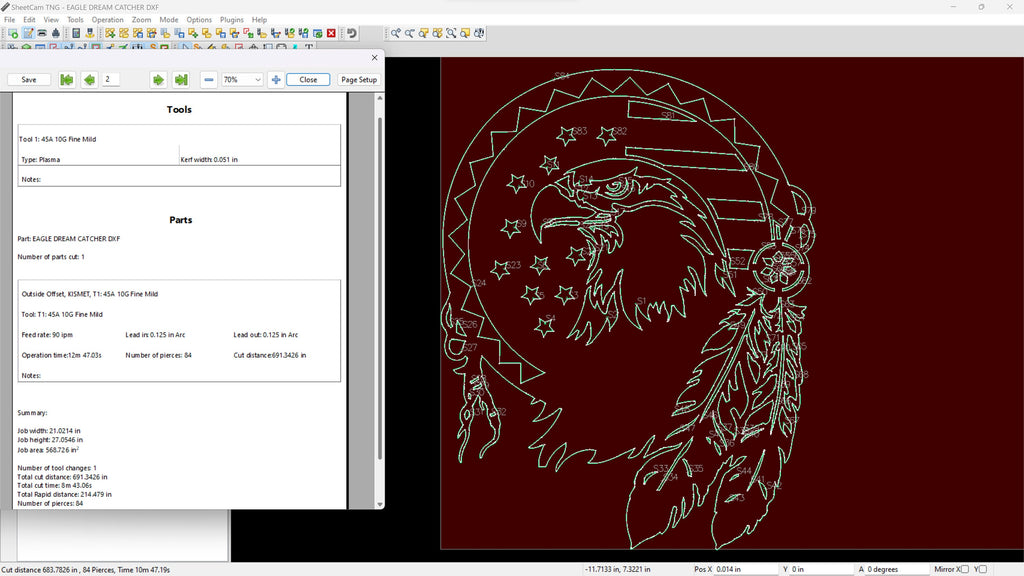 Eagle Dreamcatcher vector paths in design software (photo 8)